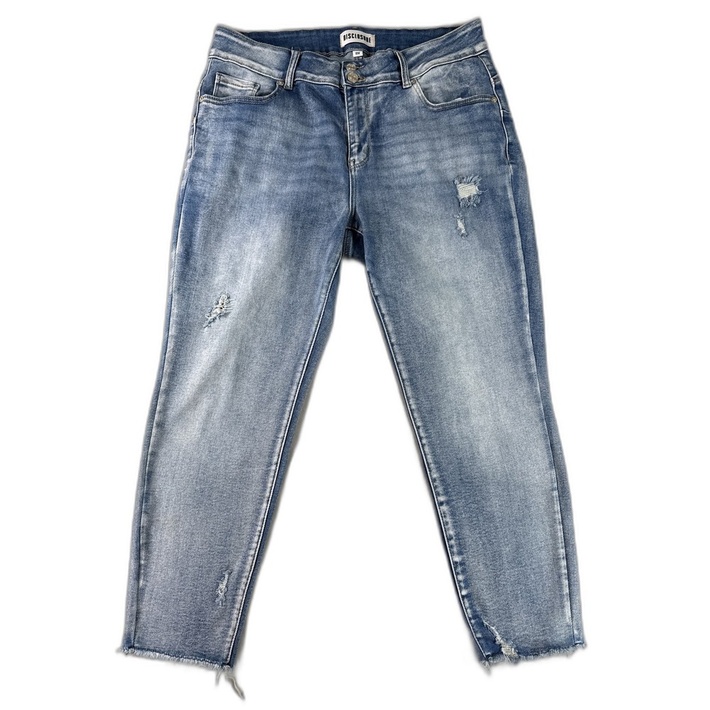 DISCLOSURE Light Wash Skinny Jeans 18W Cotton Blend Distressed Frayed